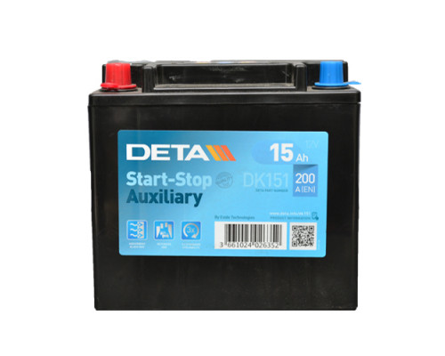Акумулятор Deta AGM Start Stop 15Ah 200A L+