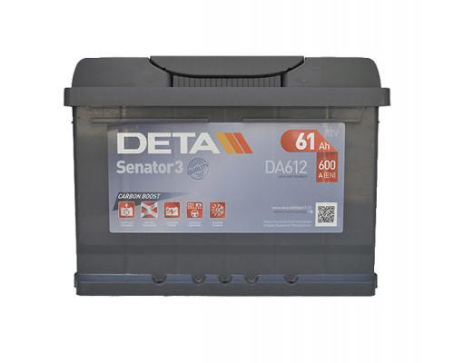 Акумулятор Deta Senator 3 Carbon Boost (DA612)61Ah 600A R+