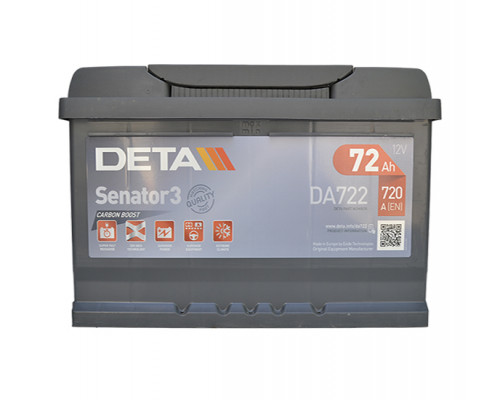 Акумулятор Deta Senator 3 Carbon Boost (DA722) 72Ah 720A R+