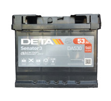 Акумулятор Deta Senator 3 Carbon Boost (DA530) 53Ah 540A R+