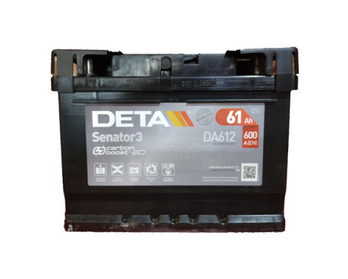 Акумулятор Deta Senator 3 Carbon Boost (DA612)61Ah 600A R+