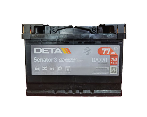 Акумулятор Deta Senator 3 Carbon Boost (DA770) 77Ah 760A R+