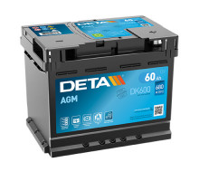 Акумулятор Deta AGM Start Stop 60Ah 680A R+