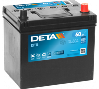 Акумулятор Deta EFB Start Stop asia (DL604) 60Ah 520A JR+