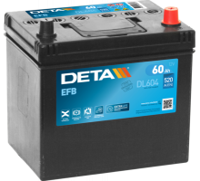 Акумулятор Deta EFB Start Stop asia (DL604) 60Ah 520A JR+