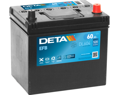 Акумулятор Deta EFB Start Stop asia (DL604) 60Ah 520A JR+