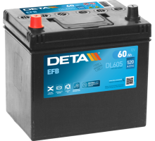 Акумулятор Deta EFB Start Stop asia (DL605) 60Ah 520A JL+