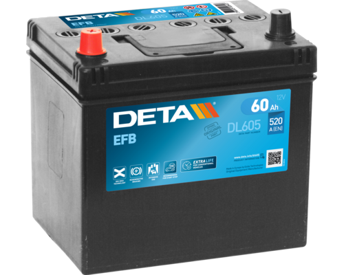 Акумулятор Deta EFB Start Stop asia (DL605) 60Ah 520A JL+