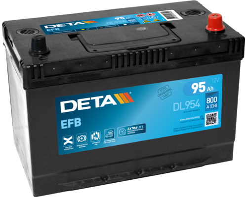 Акумулятор Deta EFB Start Stop asia (DL954) 95Ah 800A JR+
