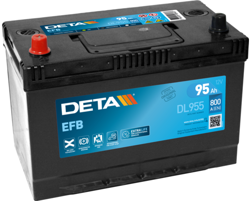Акумулятор Deta EFB Start Stop asia (DL955) 95Ah 800A JL+