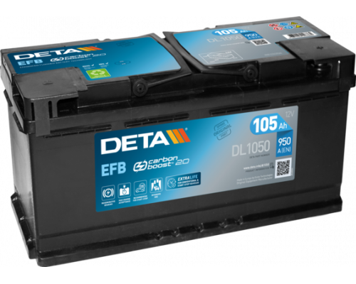 Акумулятор Deta EFB Start Stop (DL1050) 105Ah 950A R+
