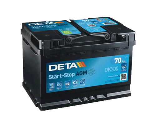 Акумулятор Deta EFB Start Stop (DL700) 70Ah 760A R+
