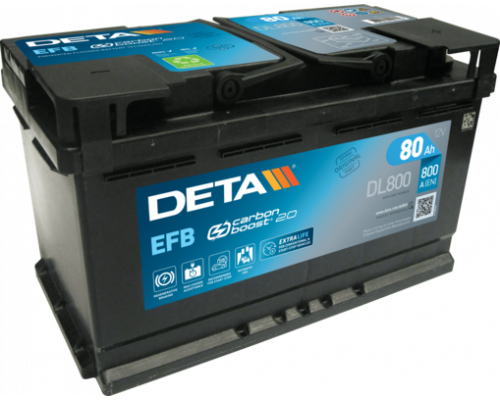 Акумулятор Deta EFB Start Stop (DL800) 80Ah 800A R+
