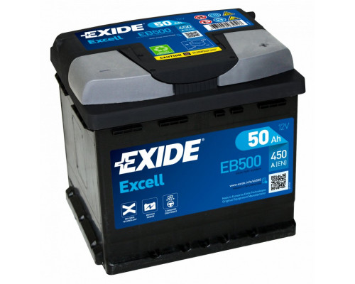 Акумулятор  Exide Excell EB500   50Ah 450A R+