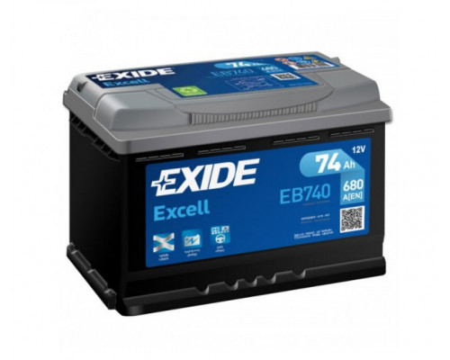 Акумулятор  Exide Excell  EB740  74Ah 680A R+