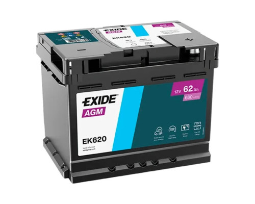 Акумулятор Exide AGM Start Stop 62Ah 680A R+