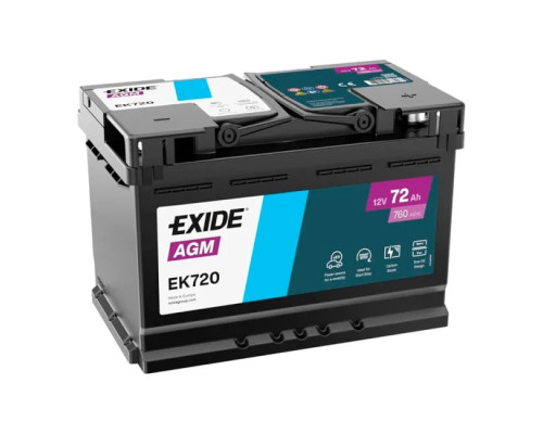 Акумулятор Exide AGM Start Stop 72Ah 760A R+