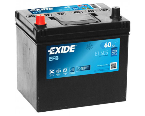 Акумулятор ExideEFB Start Stop asia (EL605) 60Ah 520A JL+