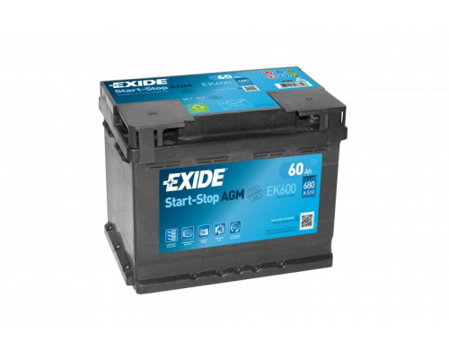 Акумулятор Exide AGM Start Stop 60Ah 680A R+