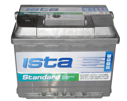 Акумулятор Ista Standart 60Ah 540A L+
