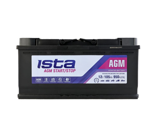 Акумулятор ISTA AGM Start Stop 105Ah 950A R+