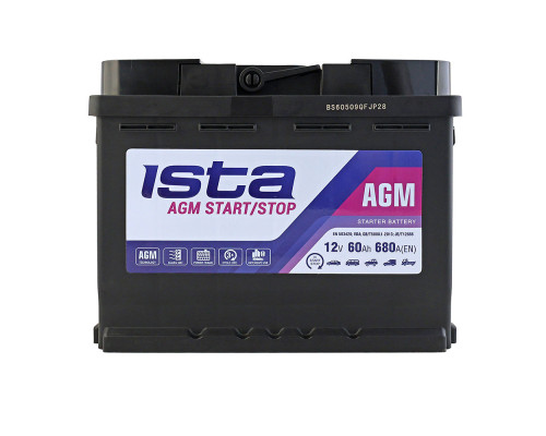 Акумулятор ISTA AGM Start Stop 60Ah 680A R+