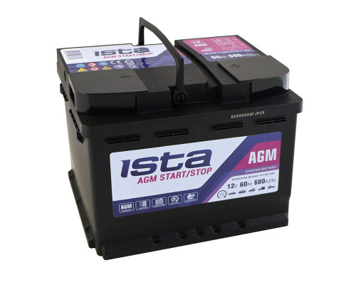 Акумулятор ISTA AGM Start Stop 60Ah 680A R+
