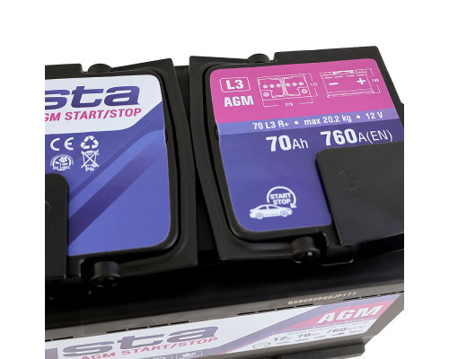 Акумулятор ISTA AGM 70Ah 760A R+
