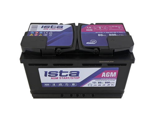 Акумулятор ISTA AGM Start Stop 80Ah 800A R+
