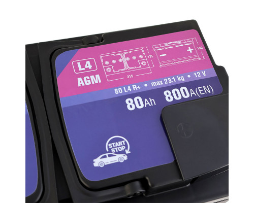 Акумулятор ISTA AGM Start Stop 80Ah 800A R+