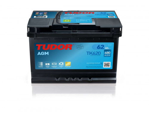 Акумулятор Tudor AGM Start Stop 62Ah 680A R+