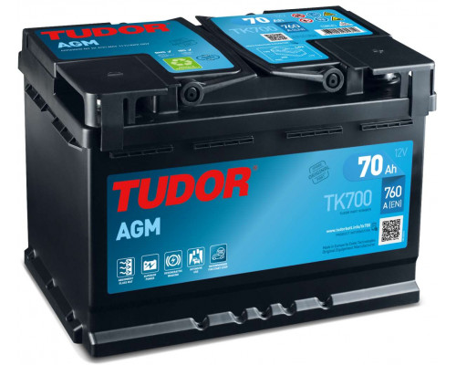 Акумулятор Tudor AGM Start Stop 70Ah 760A R+