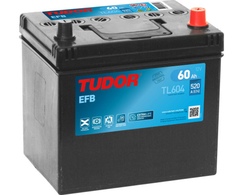 Акумулятор Tudor  EFB Start Stop asia (TL604) 60Ah 520A R+