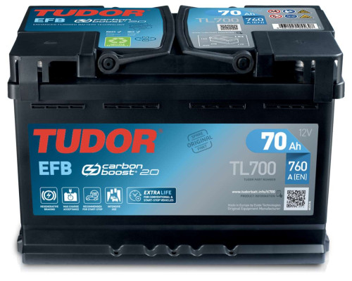 Акумулятор Tudor EFB Start Stop (TL700) 70Ah 760A R+