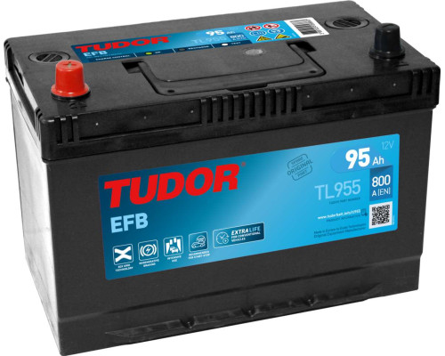 Акумулятор Tudor EFB Start Stop asia (TL955) 95Ah 800A L+