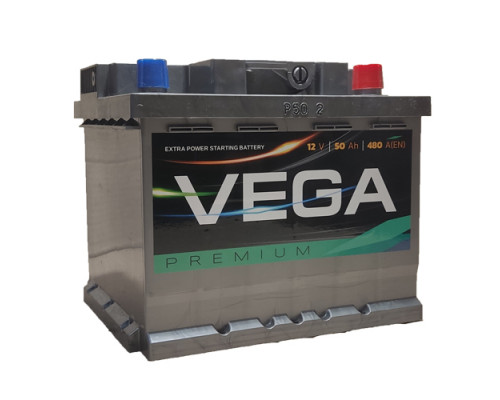 Акумулятор VEGA Premium 50Ah 480A R+