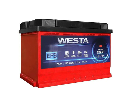 Акумулятор Westa EFB  78Ah 750A R+