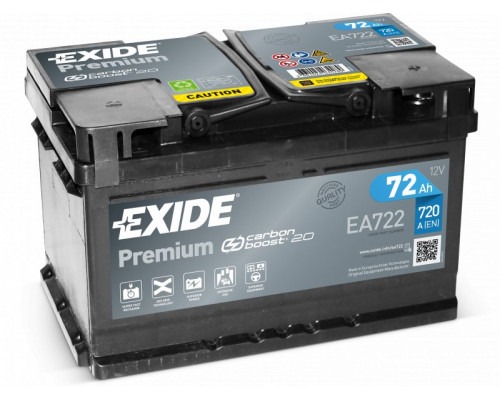 Акумулятор Exide 6CT-72 АзЕ Premium (EA722) 72Ah 720A R+