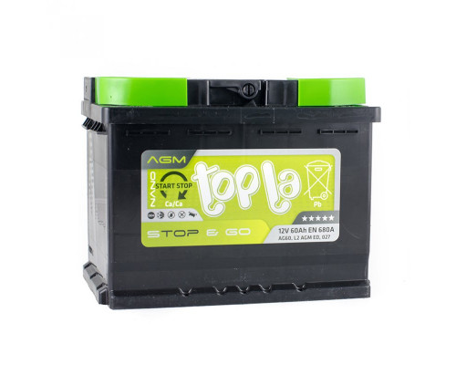Акумулятор Topla Top AGM Start&Stop 60Ah 680A R+
