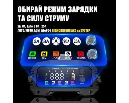 Автоматическое зарядное устройство Foxsur  Foxsur (12V 25А) (24V 10A)